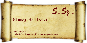 Simay Szilvia névjegykártya